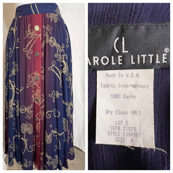 Vintage Carole Little Petites Size 4 Boho Jacket Blouse & Skirt Set - Picture 5 of 16